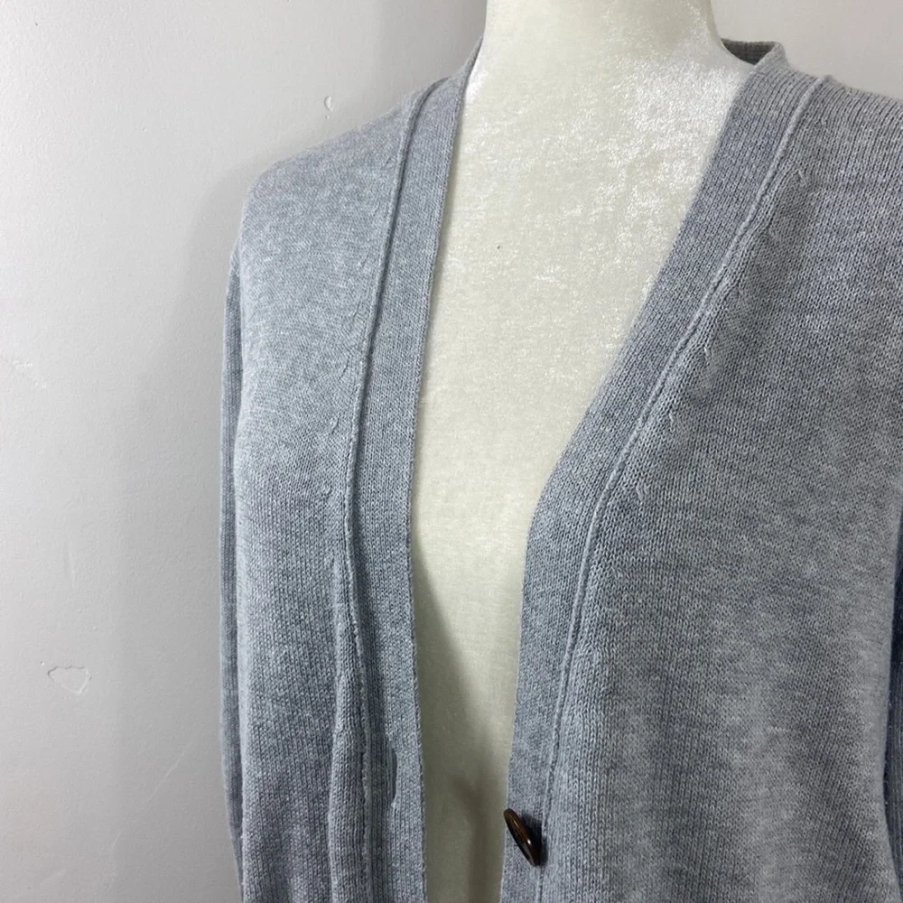 J. Crew Gray Button Up Long Cardigan Small
